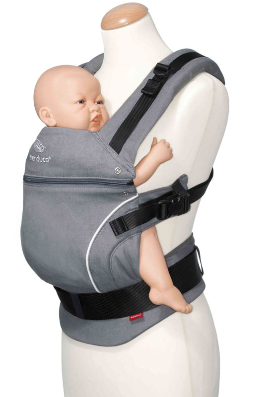 Manduca First Pure Cotton Babytrage  dark grey hip