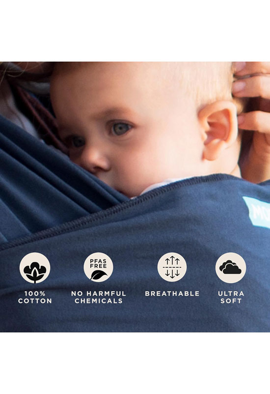 Eigenschaften des Moby Wrap Tragetuches Midnight
