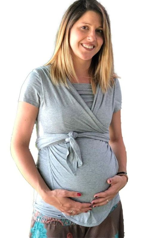 Quokkababy Trage T-Shirt grey mit bauch