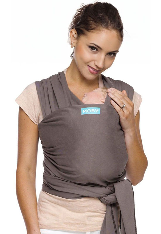elastisches Moby Wrap Tragetuch in der Farbe Classic Slate