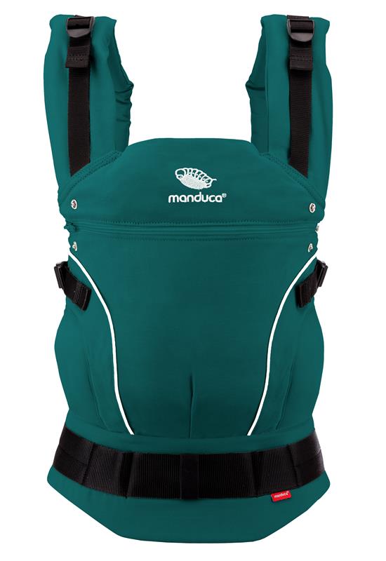 Manduca First Pure Cotton Babytrage teal front