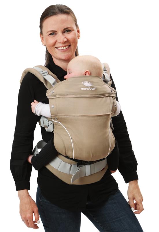 Manduca First Monochrome Babytrage nougat mum front