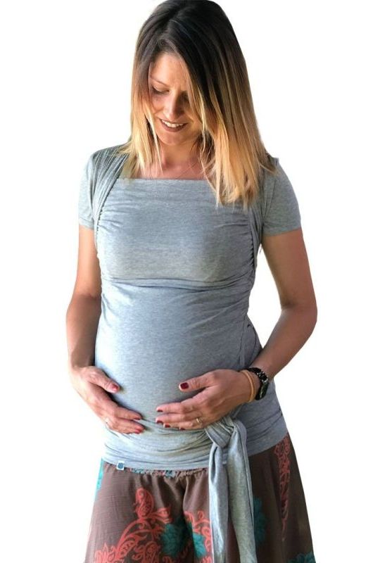 Quokkababy Trage T-Shirt grey schwangerschaft