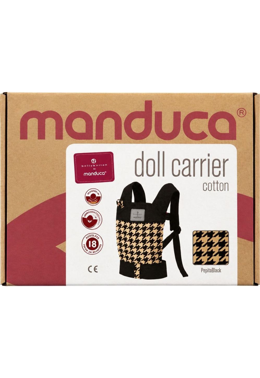 ballybutton by Manduca DollCarrier - Pepita black