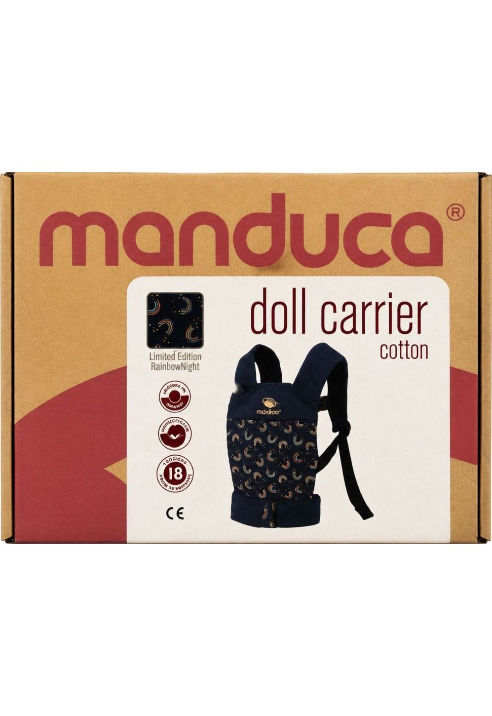 Manduca Doll Carrier Puppentrage Rainbow Night details
