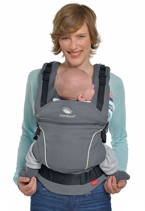 Manduca First Pure Cotton Babytrage  dark grey mama