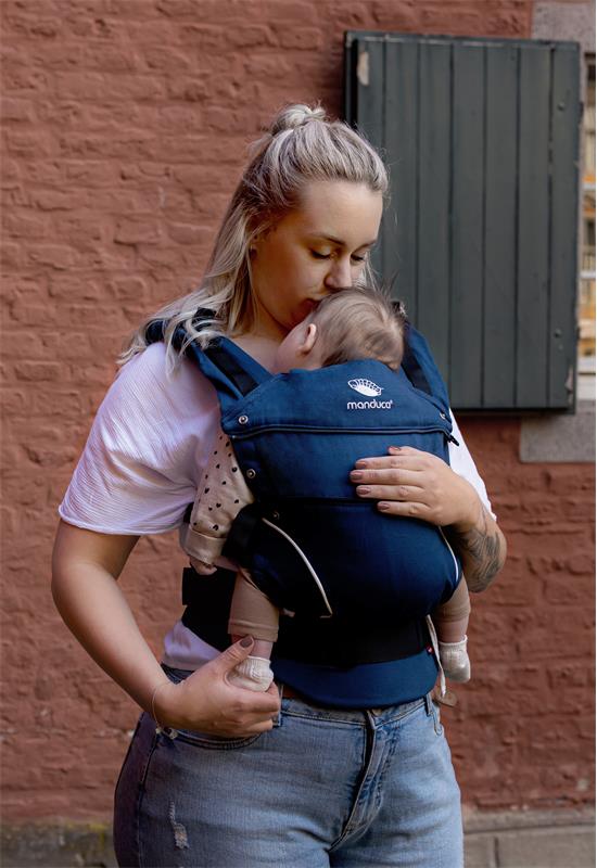 Manduca First Pure Cotton Babytrage  navy baby